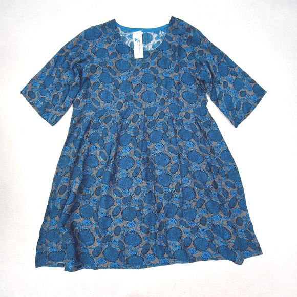 Romi Collection Tops - Romi Collection Tunic Top Womens XL Teal‎ Blue Floral Empire Waist Babydoll NWT